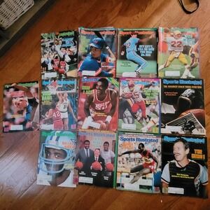 Vintage Sports Illustrated Magazine Lot 1980s Football Basketball Tennis lot 13